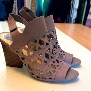 Vince Camuto size 9.5 Taupe Cutout Heeled Sandals